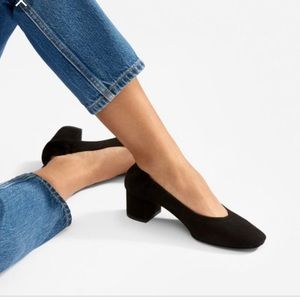 Everlane Day Heel in Black Suede